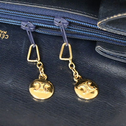 Celine Carriage One Shoulder Bag Macadam Navy Gold 60bs100