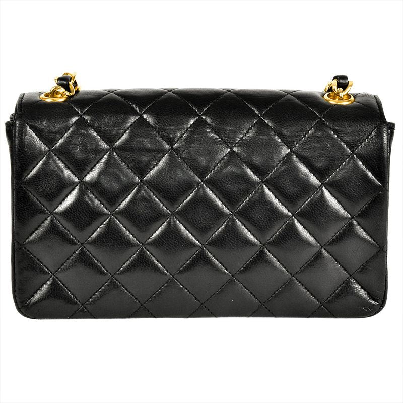 Chanel Mini Matelasse Chain Shoulder Bag Leather Black