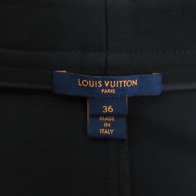 Louis Vuitton 20AW Wool Silk Blend Trapezoid Wrap Skirt With Logo Button Black