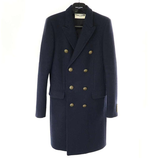 Saint Laurent Paris 13aw Wool Melton Double Breasted Napoleon Chester Coat