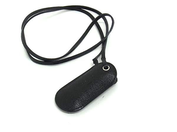 Bvlgari Colore Leather USB Holder Necklace Black Ff7784
