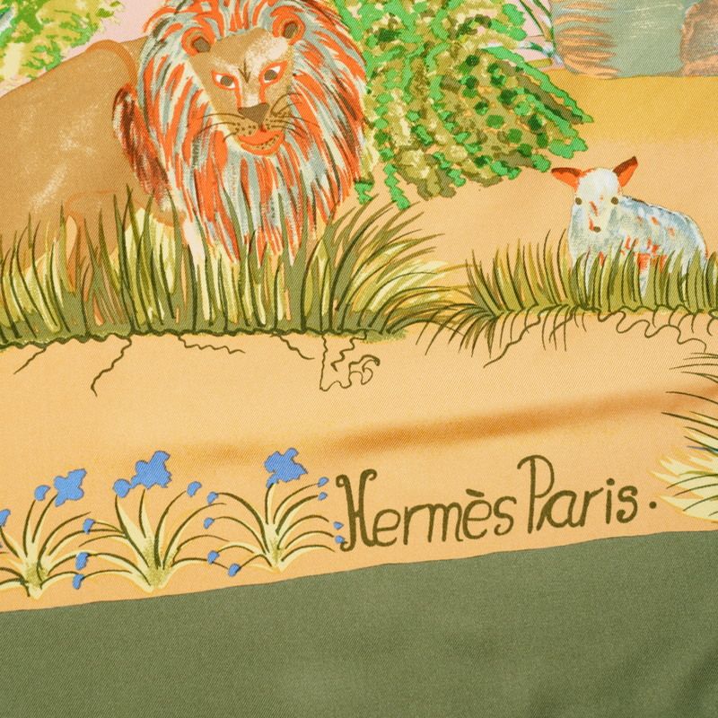 Hermes Nuba Mountain Carré 90 Scarf Silk Nuba Mountain Large Animal Made In