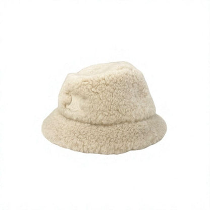 Celine Hat Cashmere Beige Triomphe Logo Bucket
