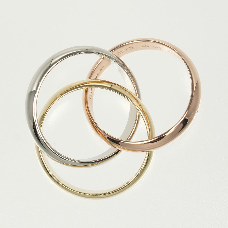 Cartier Trinity 3.8mm (0.15in) Band 18K Gold (YG X PG X WG) No 10 Ladies 11g