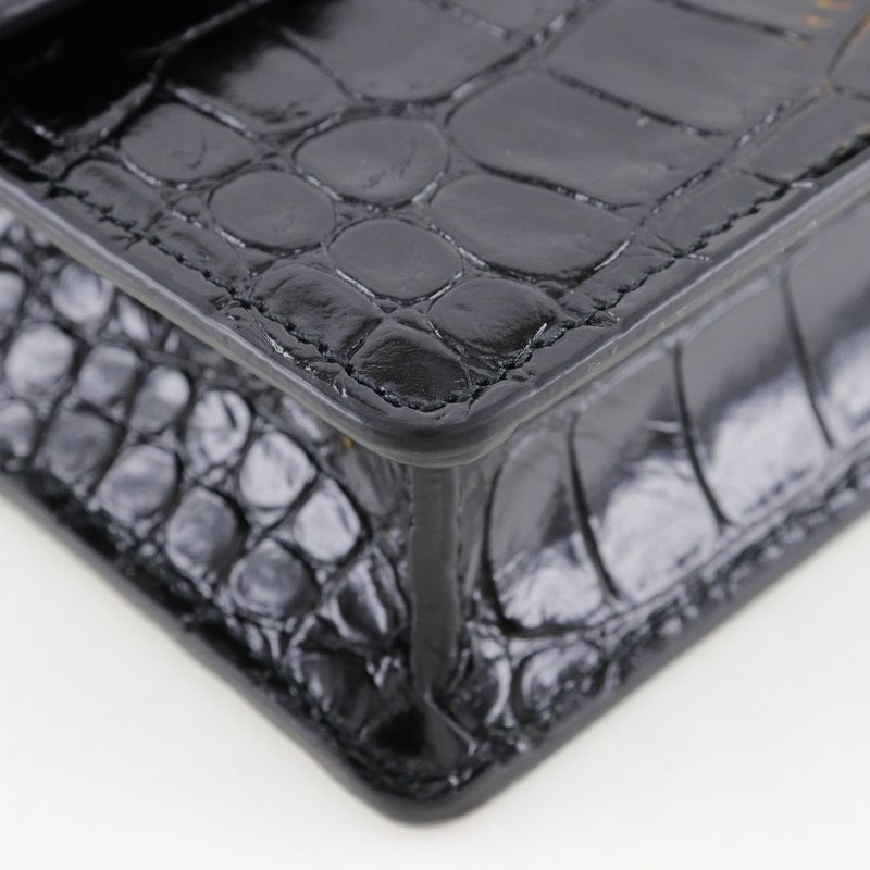 Balenciaga Mini Shoulder 2WAY Clutch Shape Push Leather Black Ladies Shoulder