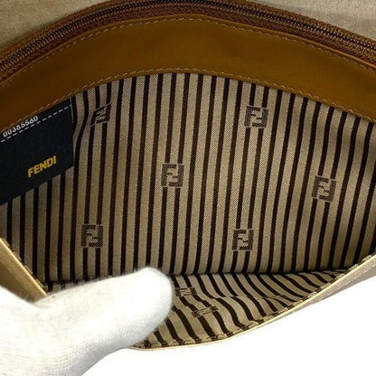 Fendi Chameleon 8m0284 Clutch Bag Clutch Pochette Leather Light Brown Beige