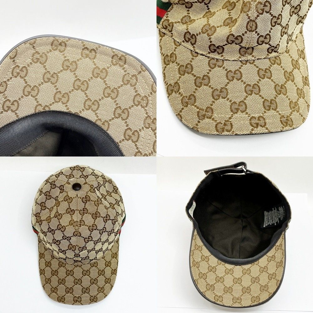 Gucci Hat Cap GG Pattern 200035 L Size 59cm (23.23in) Beige