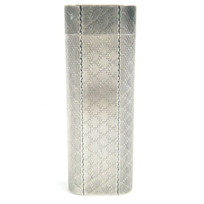 Cartier Checkered Pattern Oval Roller Type Gas Lighter Smoking