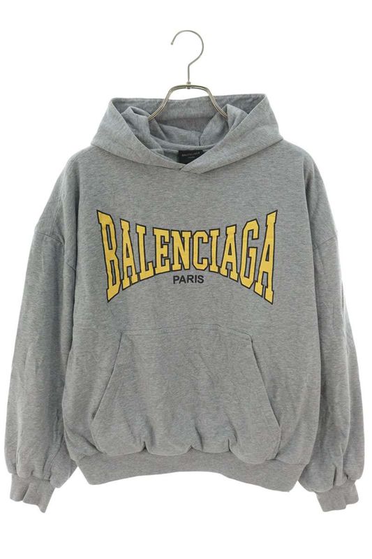 Balenciaga 24AW 807999 Trvh5 Logo Vintage Print Pullover Hoodie Men's S