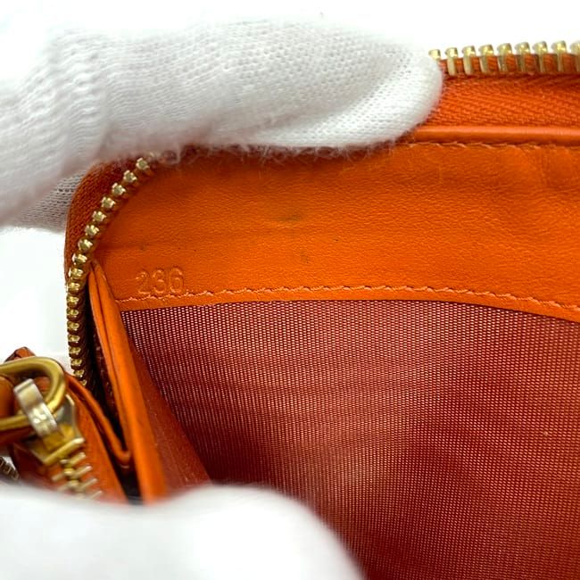 Prada Round Zipper Long Wallet Orange Papaya Vitello