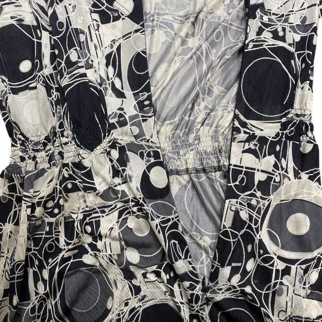 Chanel Dress Long Sleeves Total Pattern Coco Mark Silk Black [size 38] 08P