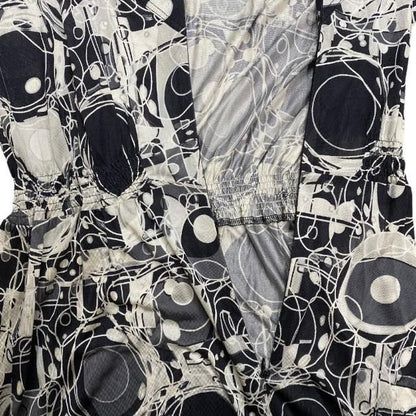 Chanel Dress Long Sleeves Total Pattern Coco Mark Silk Black [size 38] 08P