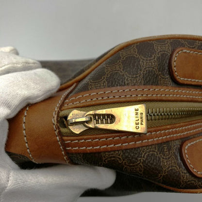 Celine Mc98/1 Macadam Handbag Vintage Retro Brown Pvc/leather Ladies Men