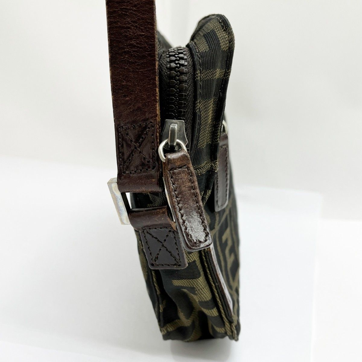 Fendi Shoulder Bag Zucca Scratch Yes 16161 001 Brown