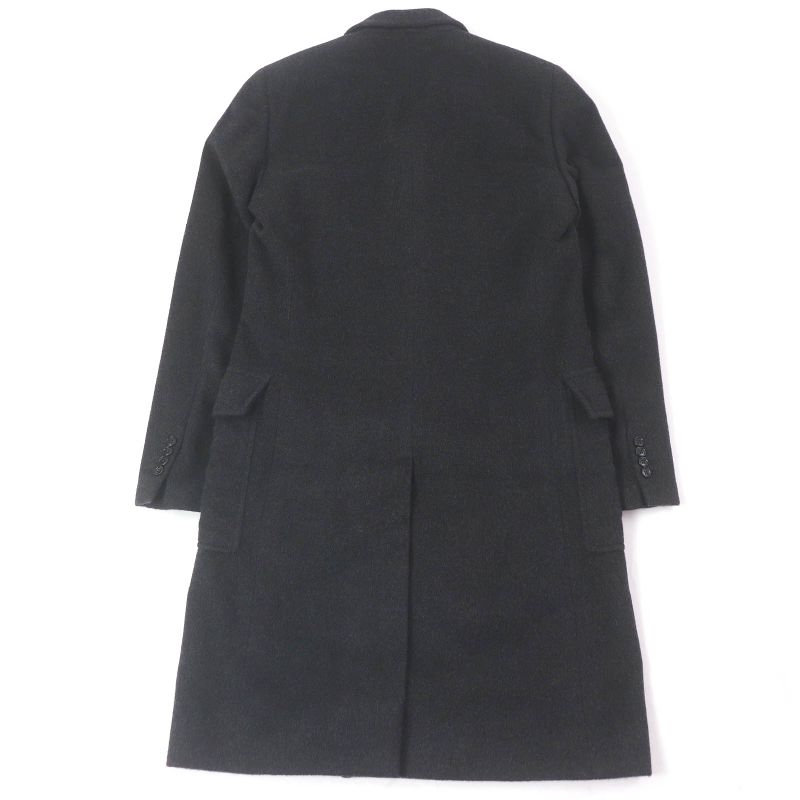 Hermes 23AW 100% Cashmere Double Breasted Chester Coat Long Coat Dark Gray 46