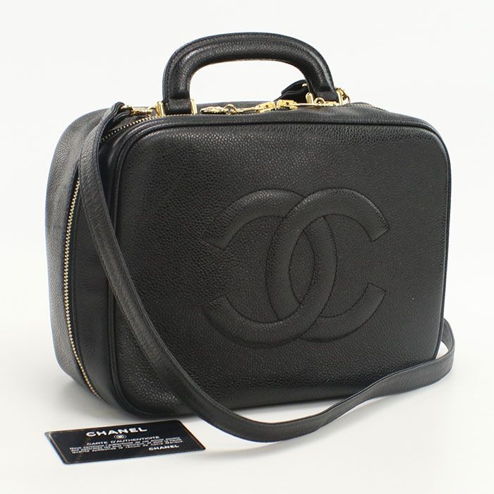 Chanel 2WAY Vanity Bag Coco Mark A07061 Shoulder Bag Caviar 4505942 Ladies