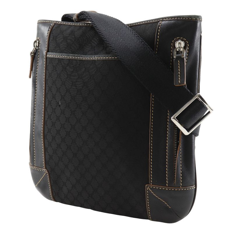 Celine Macadam 157112jbu Nylon Canvas And Leather Black Unisex Shoulder Bag