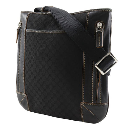 Celine Macadam 157112jbu Nylon Canvas And Leather Black Unisex Shoulder Bag