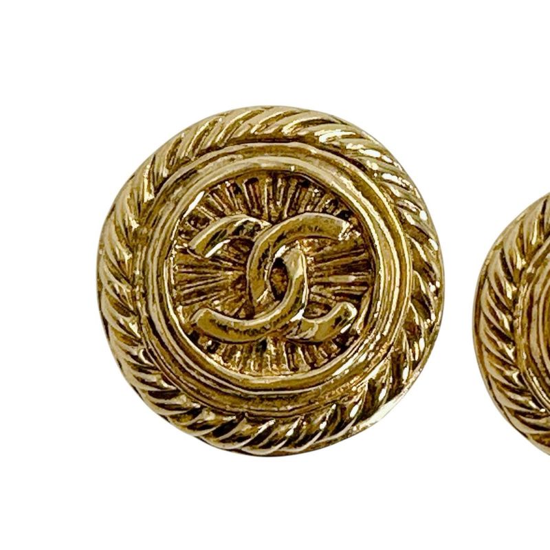 Chanel Vintage Large Coco Mark Earrings Chanel Gold