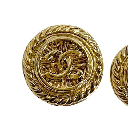 Chanel Vintage Large Coco Mark Earrings Chanel Gold