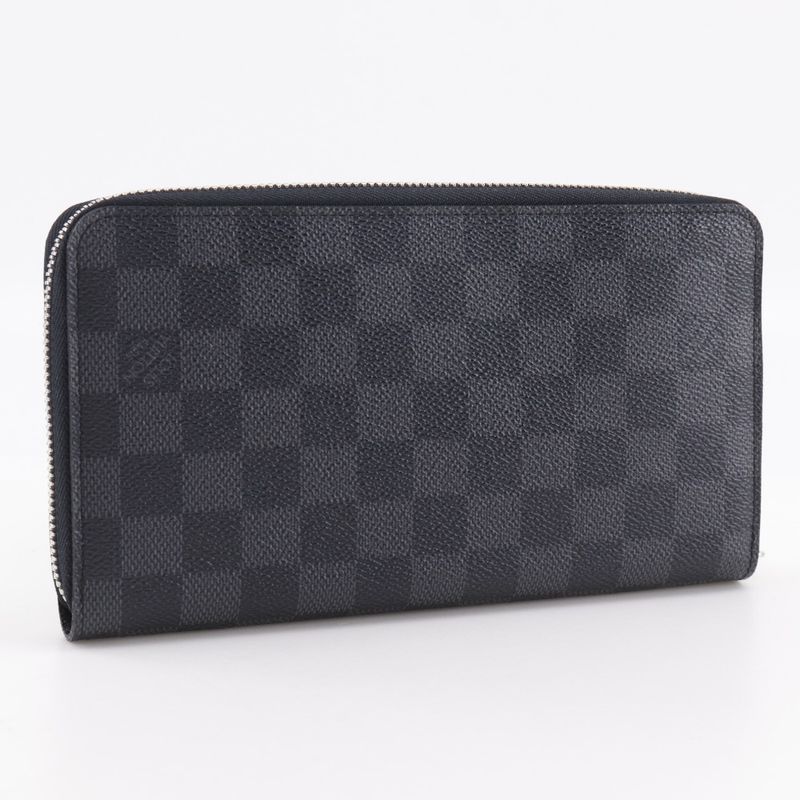 Louis Vuitton Zippy Organizer Travel Case N60111 Damier Graphite Canvas Black