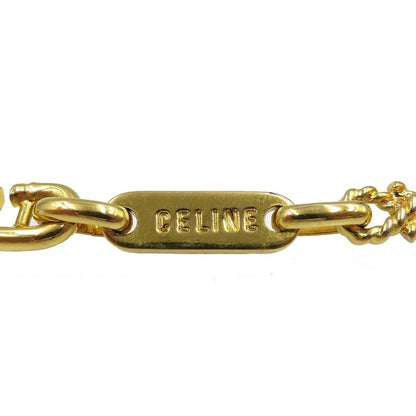 Celine Metal Gold Vintage Necklace Accessory 0171 Celine