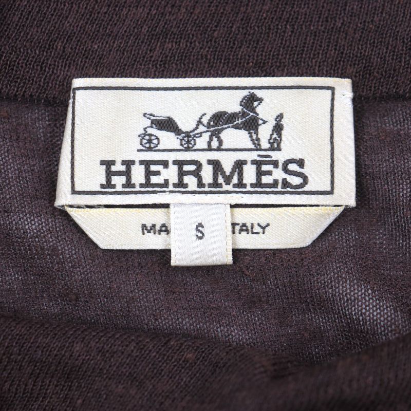 Hermes 21SS Linen Silk Bottle Neck Light Hand Summer Knit Cut And Sewn Dark