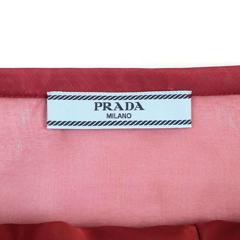 Prada 24ss Organza Midi Skirt P123j 1344 Red 36s