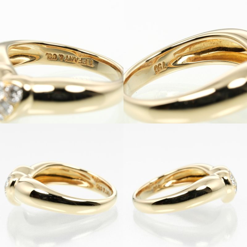 Tiffany & Co Pave Heart 18K Yellow Gold And Diamonds #7 Ladies 4g Ring