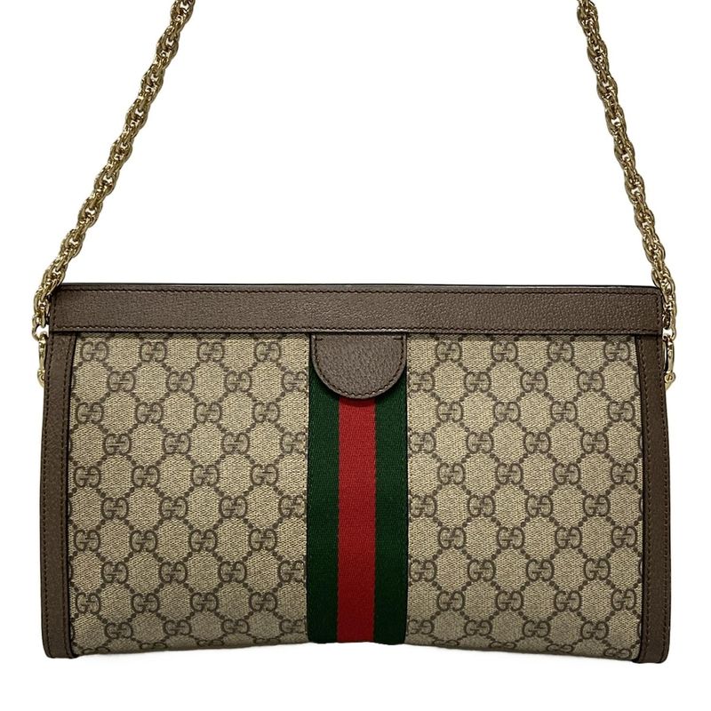 Gucci Shoulder Bag Ophidia/gg Supreme 503876 Beige Dark Brown Green And Red
