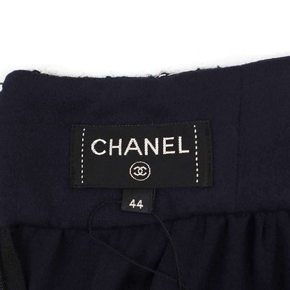 Chanel Tweed Combination Rayon Skirt P54588v41169 Navy 44