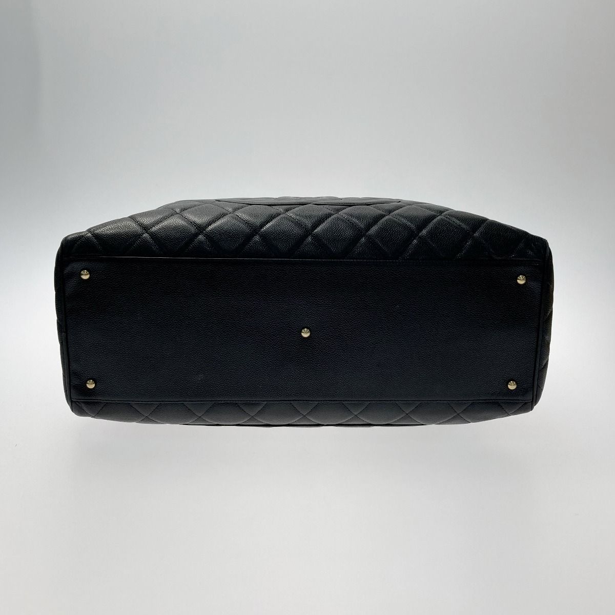 Chanel Matelasse Boston Bag Large Black Caviar Skin Coco Mark Gold Hardware