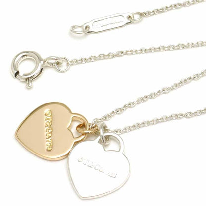 Tiffany & Co Tiffany & Co Return To Double Heart Necklace Sv925 Rubed Metal
