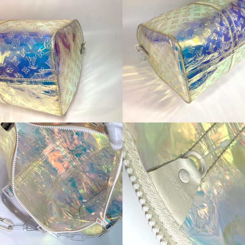 Louis Vuitton Boston Bag Keepall Bandoliere 50 M53271 Vinyl/leather Aurora Clear