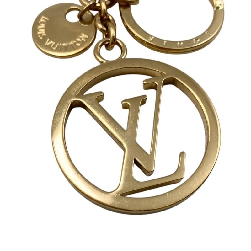 Louis Vuitton Bag Charm Porte Cles LV Circle M68000 Key Ring Gold Louis Vuitton