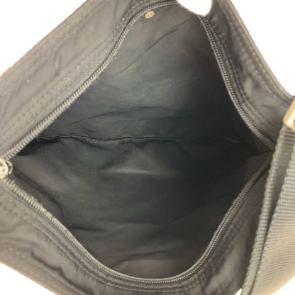 Prada Tessuto Triangle Logo Plate Black Silver Hardware Nylon Crossbody