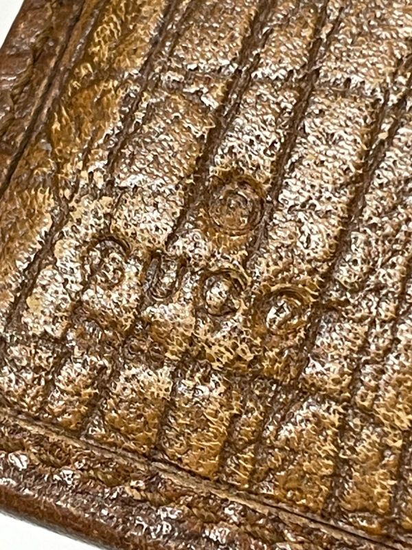 Gucci GG Canvas Leather Compact Wallet Bifold Wallet Bamboo 112521 Beige Made