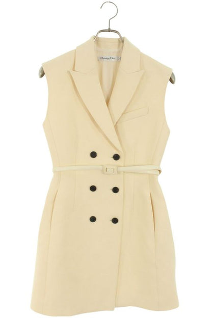 Christian Dior 421r39a1166 Waist Belt Sleeveless Jacket Women 36