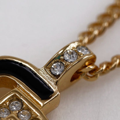 [dior] Christian Dior CD Logo Gold Plated And Rhinestone Ladies 7.2g Necklace