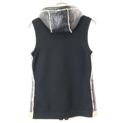 Chanel 2008aw Sport Line Sher Ring Mouton Hooded Vest P33735w04172 Black 38