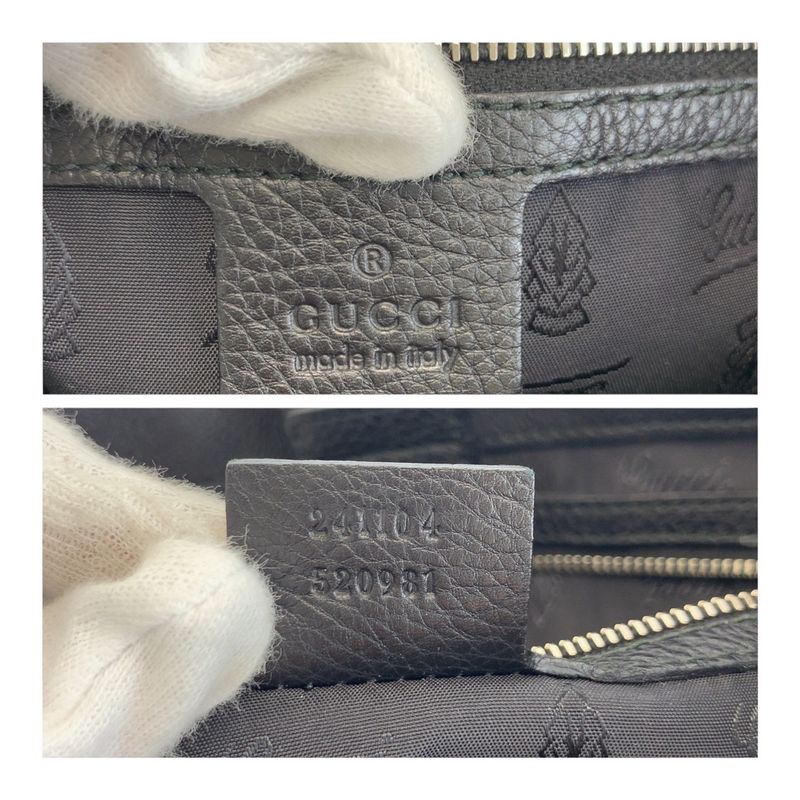 Gucci GG Neoprene Black Silver Hardware Leather /nylon 241104 Tote Bag Shoulder