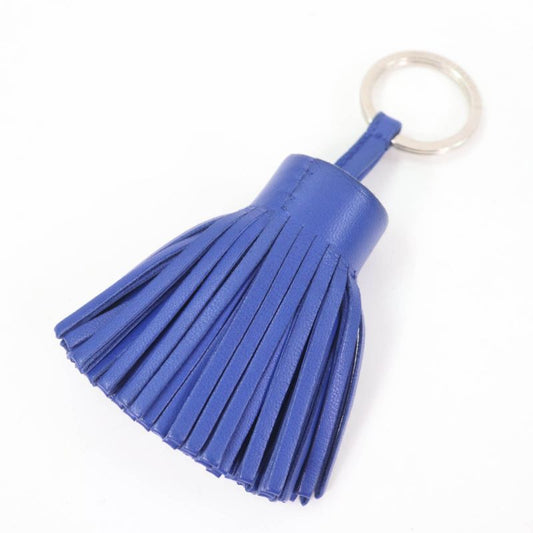 Hermes Carmen Silver Hardware Añomiro Key Ring Bag Charm Blue Electric