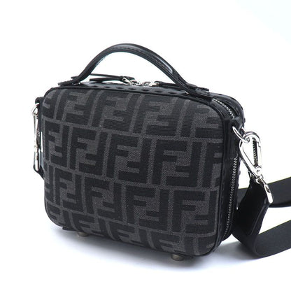 Fendi Mini Travel Zucca Shoulder Bag Black 7va552 Preowned Unisex