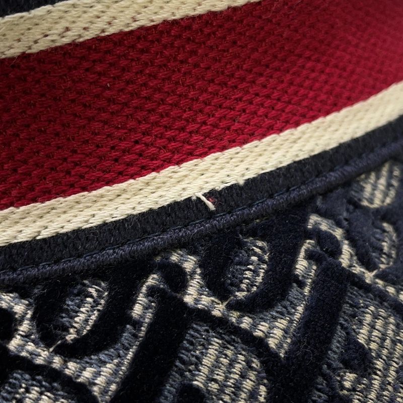 Dior Hat Oblique Trotter Velour 58 Hat Navy Red