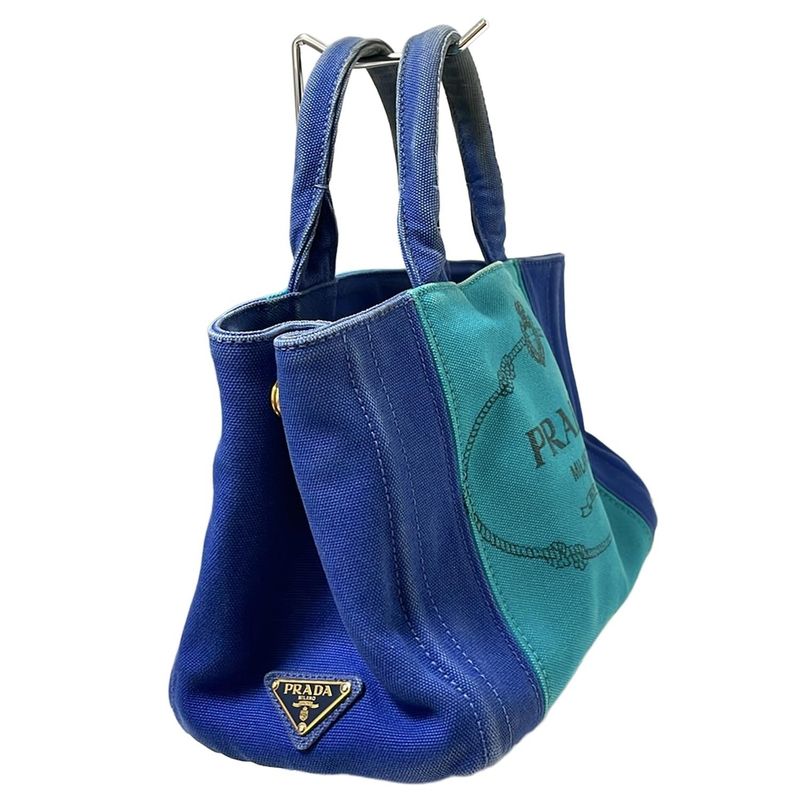 Prada Tote Bag Canapa Bn2439 Blue×green×black