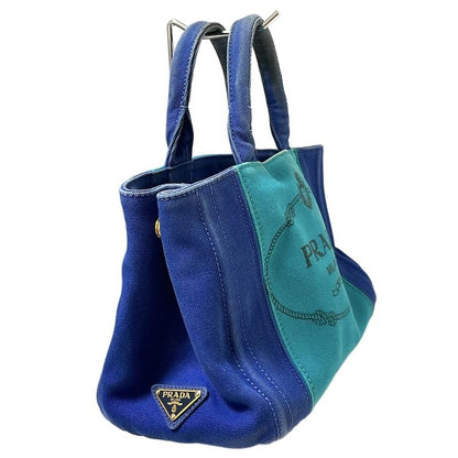 Prada Tote Bag Canapa Bn2439 Blue×green×black