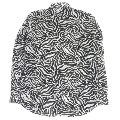 Saint Laurent Paris 2019 564172 100% Wool Light Hand Long Sleeve Zebra Shirt