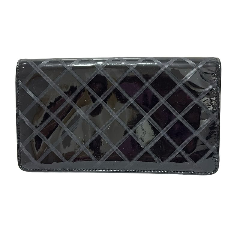 Chanel Long Wallet - Black Checked / Coco Mark Leather