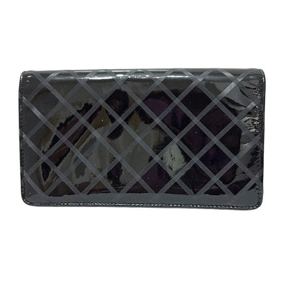 Chanel Long Wallet - Black Checked / Coco Mark Leather