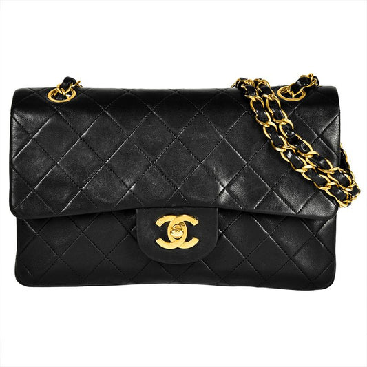 Chanel Matelasse 23 W Flap Chain Shoulder Bag Lamb Skin A01113 Black Gold